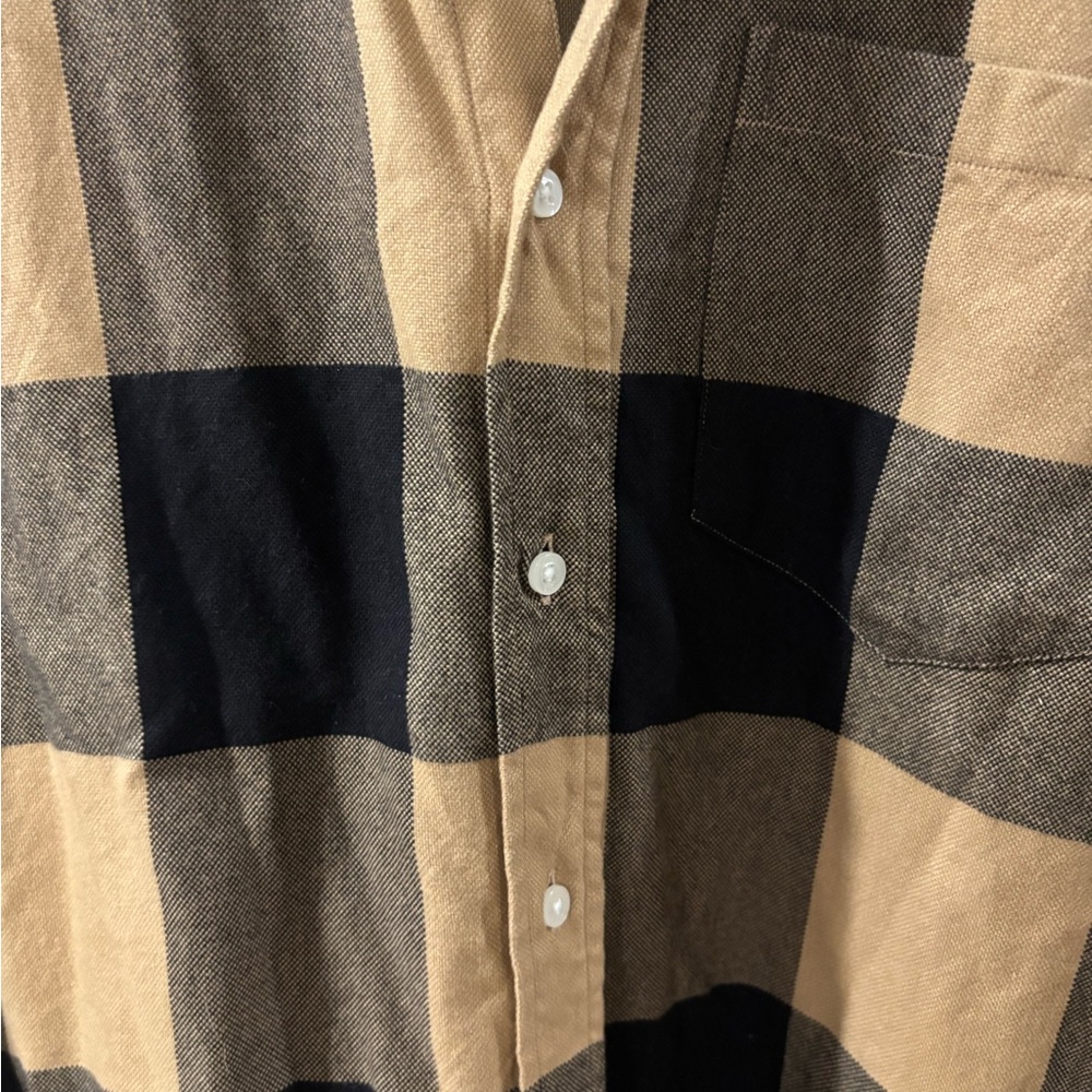 Frank & Eileen Joedy Boyfriend Button-Up Shirt Tan and Black Checkered size XS - Picture 5 of 9